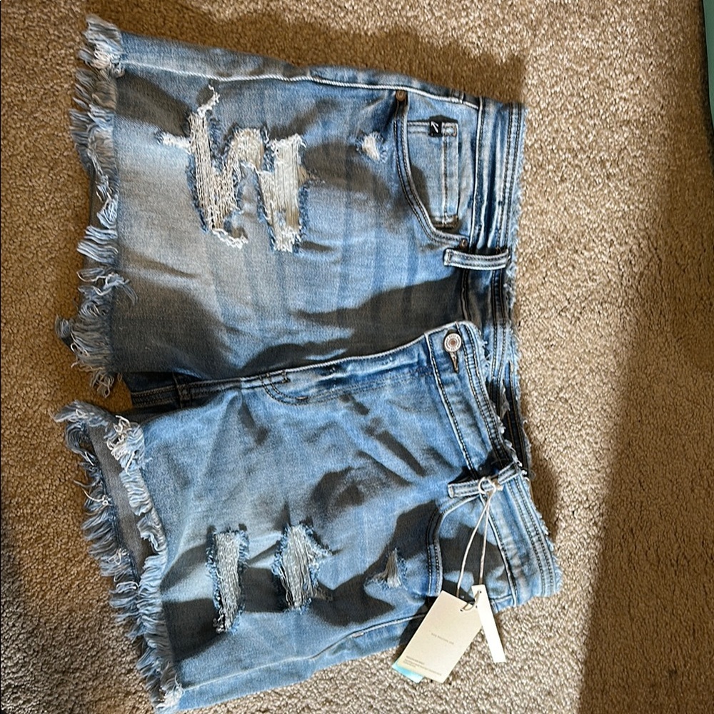 KanCan Distressed Jean Shorts - Blue